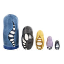 Set of 5 Raccoon Family Wooden Nesting Dolls 6 Inches