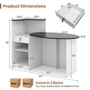 Modern Reception Desk Front Counter Desk with Oval Tabletop