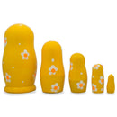 5 Rooster and Daisies Floral Wooden  Nesting Dolls 4.5 Inches