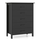 Modern 5-Drawer Multipurpose Chest Dresser with Metal Handles