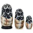 Set of 3 Owl Family Wooden Nesting Dolls 4.25 Inches