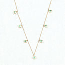 0.90 Carat Genuine Zambian Emerald 10K Yellow Gold Necklace