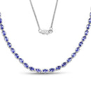 10.00 Carat Genuine Tanzanite .925 Sterling Silver Necklace