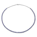 10.00 Carat Genuine Tanzanite .925 Sterling Silver Necklace