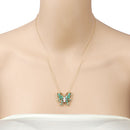 2.60 Carat Genuine Emerald and White Zircon .925 Sterling Silver Necklace