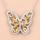 4.43 Carat Genuine Citrine .925 Sterling Silver Necklace
