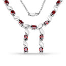 7.65 Carat Genuine Garnet .925 Sterling Silver Necklace