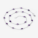 6.12 Carat Genuine Amethyst .925 Sterling Silver Necklace