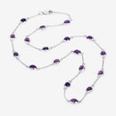 6.12 Carat Genuine Amethyst .925 Sterling Silver Necklace