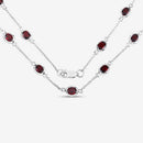 8.10 Carat Genuine Garnet .925 Sterling Silver Necklace