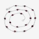 8.10 Carat Genuine Garnet .925 Sterling Silver Necklace