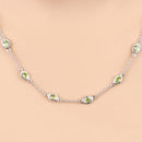 6.30 Carat Genuine Peridot .925 Sterling Silver Necklace