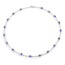 5.94 Carat Genuine Tanzanite .925 Sterling Silver Necklace