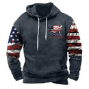 Patriotic Pullover: Men's Vintage USA Flag Hoodie