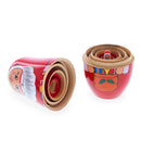 Set of 6 Santa with Christmas Gifts Wooden Nesting Dolls 5.5 Inches