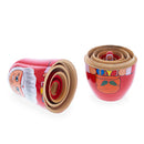 Set of 6 Santa with Christmas Gifts Wooden Nesting Dolls 5.5 Inches