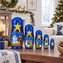 Set of 5 Nativity Scene Set Wooden Nesting Dolls 5.75 Inches