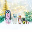 Set of 6 Animals Wooden Nesting Dolls