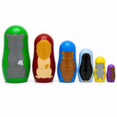 Set of 6 Wolf, Lion, Owl, Penguin Wild Animals Plastic Nesting Figurines 4.5 Inches