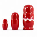 Set of 3 Wooden Floral Nesting Dolls - 3.5" Red Flower Matryoshka