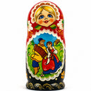 Set of 5 Summer in the Village Wooden Nesting Dolls 6.5 Inches