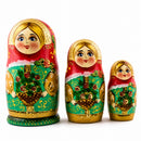 5 Girls with Basket Flowers Nesting Dolls 6.5 Inches