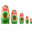 Set of 5 Flowers Basket Nesting Dolls 6.5 Inches