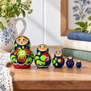 5 Miniature Strawberry Dress Nesting Dolls 1.75 Inches