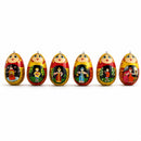 6 Fairy Tales Wooden Dolls Christmas Ornaments 2.25 Inches