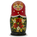 Set of 3 Red and Black Dress Nesting Dolls 3.5 Inches