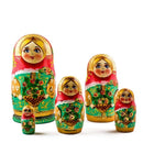 5 Girls with Basket Flowers Nesting Dolls 6.5 Inches