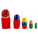 Set of 5 Girls with Cat, Rooster and Duck Animals Nesting Dolls 6 Inches