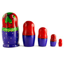 Set of 5 Traditional in Red Scarf Nesting Dolls 6 Inches