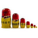 Set of 7 Wooden Semenov Nesting Dolls - Blooming Rose Matryoshka 7 Inches