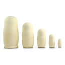 Set of 5 Unpainted Blank Wooden Nesting Dolls 7 Inches