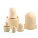 Set of 5 Unpainted Blank Wooden Nesting Dolls 7 Inches