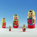 Set of 5 Unpainted Blank Wooden Nesting Dolls 7 Inches