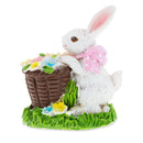 Bunny with Easter Basket full of Flowers 3 Inches