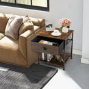 2 Tiers Nightstand with Open Storage Shelf for Living Room Bedroom