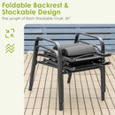 3 Pieces Patio Bistro Furniture Set with Adjustable Backrest