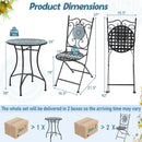 3 Pieces Mosaic Pattern Metal Dining Set