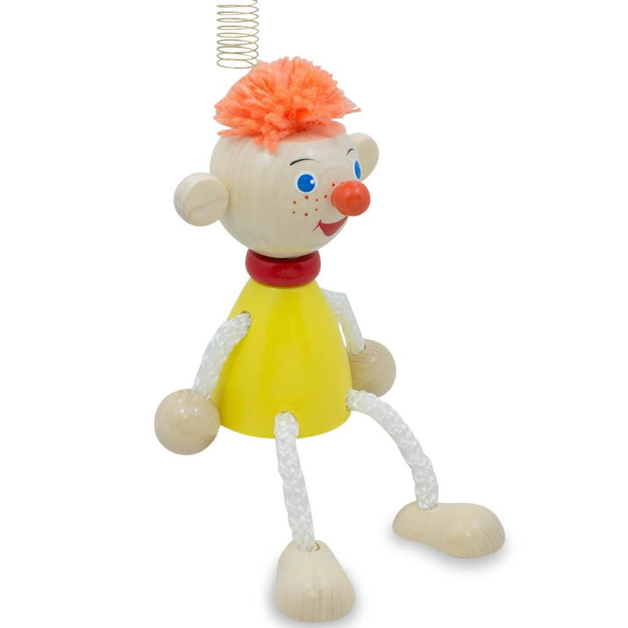 Jumping Boy Wooden Doll on a Spring 4 Inches