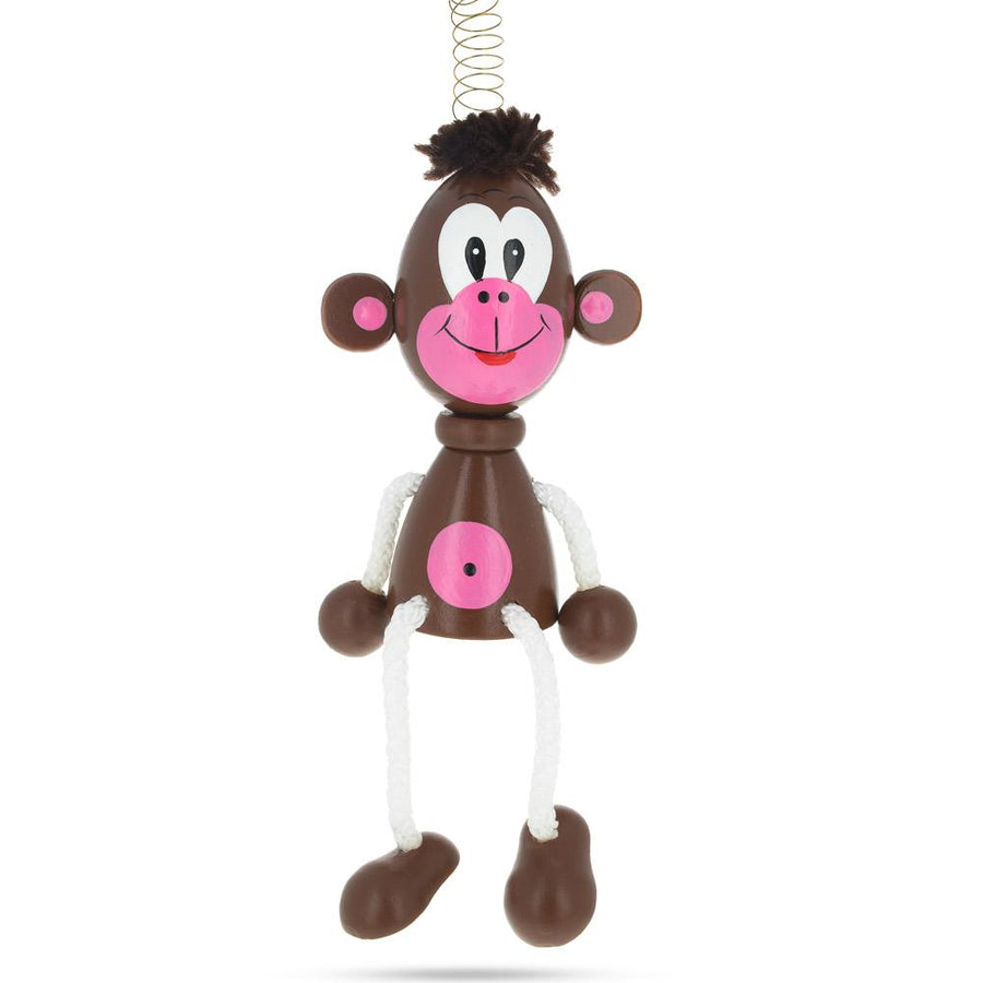 Monkey Wooden Doll on a Spring 6 Inches