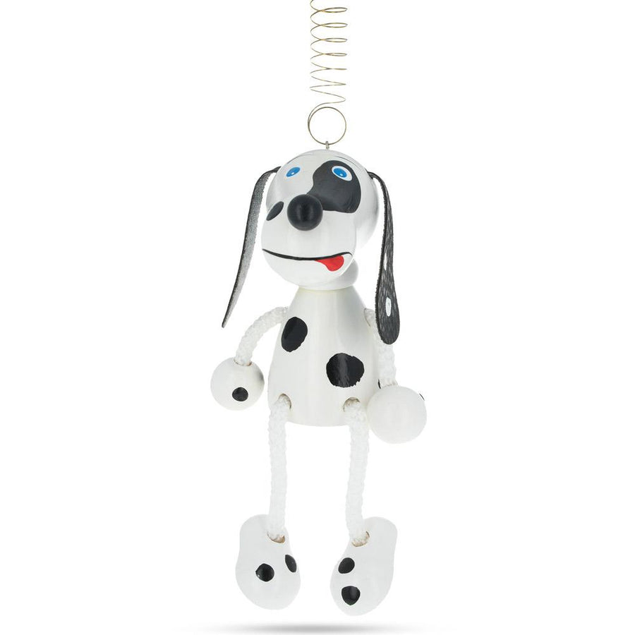 Dalmatian Dog Wooden Doll on a Spring 5.7 Inches