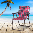 6 Pieces Folding Beach Chair Camping Lawn Webbing Chair