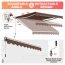 8 x 6.6 Feet Patio Retractable Awning with Manual Crank Handle