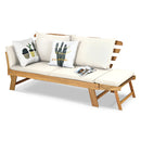 Adjustable Patio Convertible Sofa with Thick Cushion