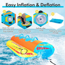 3-Person Inflatable Banana Boat with 3 EVA-padded Seats and Handles