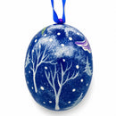 Mary Overlooking Jesus Wooden Christmas Ornament 3 Inches
