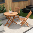 Outdoor Bistro Set with Slatted Seat and Tabletop for Backyard